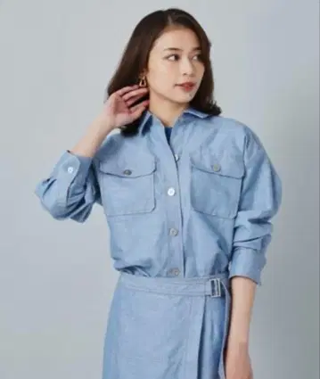 UNTITLED 라이트 블루 셔츠 헴프샴브레이 오버 셔츠