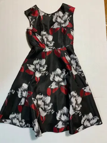 iNFINE 앙피니 꽃무늬 슬리브리스 플레어 원피스