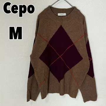 Cepo 세포 (M) 아가일 무늬 니트 스웨터 울 혼방