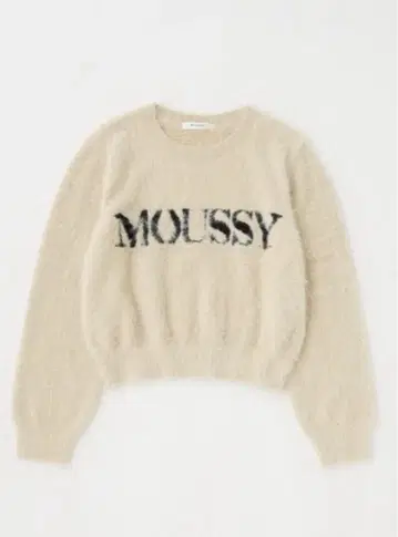MOUSSY 로고 퍼 니트 스웨터
