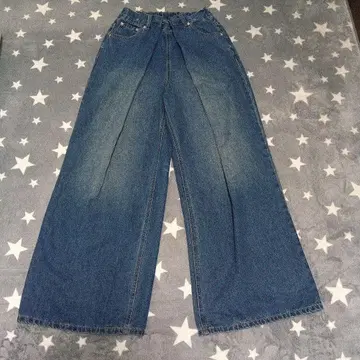 프론트 턱 와이드 팬츠