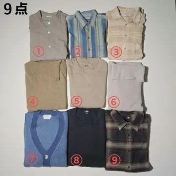 [ 9점 묶음 판매 ] 셔츠 니트 트레이닝복 플리스 L~3XL