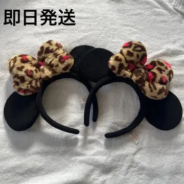 머리띠 디즈니 미니 레오파드 무늬 베이지 빨간색 크리스마스 세트