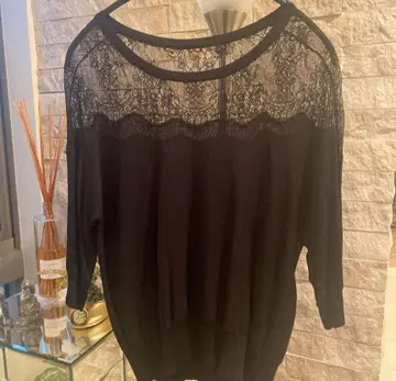 sov 블랙 레이스 절개 니트 새상품급