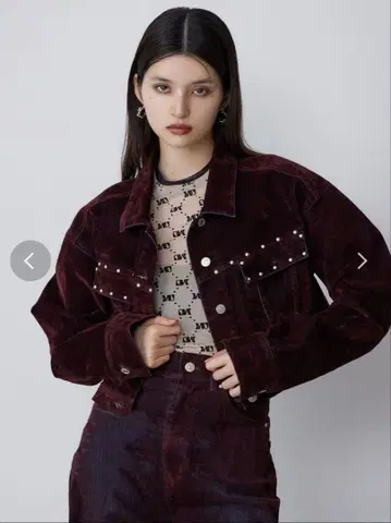 MURUA 플로키 데님 자켓 보르도