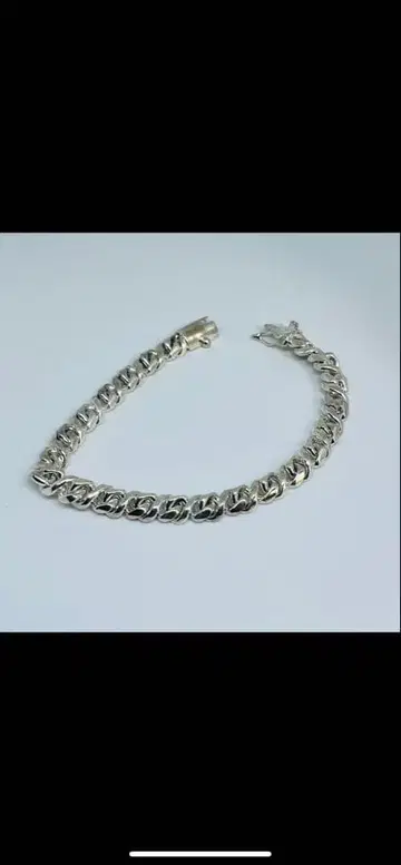 실버 키헤이 팔찌 남성 액세서리 와이드 체인 심플