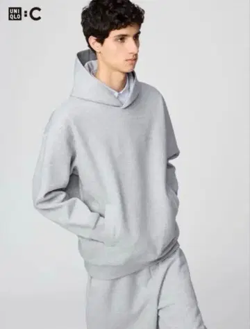 UNIQLOC 맨투맨 오버 사이즈 풀 후드티 그레이 후드 부착 후드티 L
