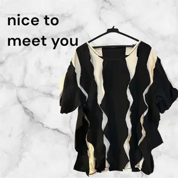 nice to meet you 물결무늬 스트라이프 랜덤 오버 사이즈
