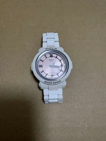 베이비-G BGA-300 화이트 핑크 손목시계 G-SHOCK