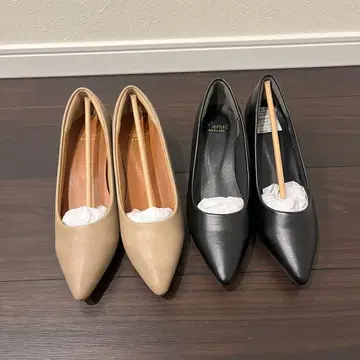 welleg 므뉴 펌프스 2켤레 세트 베이지 블랙 22.5cm