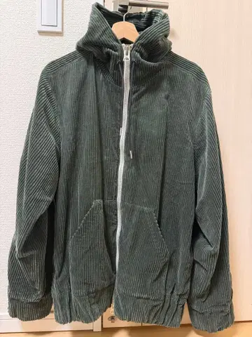sacai 24AW 코듀로이 후드 부착 점퍼 그린