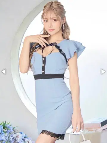 DAZZY 드레스 라이트 블루 M 사이즈