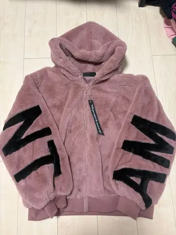 플리스 자켓 핑크 AMOUNT 자수