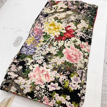 순수 실크 이중 기모노 럭셔리 화려한 금채 사계절 꽃