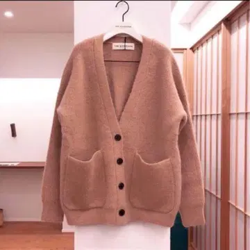 새상품급 신존 모헤어 V넥 가디건 베이지