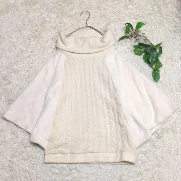 [ CROSS POCKET ] 복슬복슬 보아 판초 니트 돌먼 슬리브 M