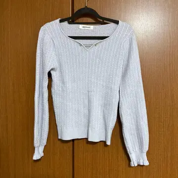 매쉬 매쉬 라이트 퍼플 케이블 짜임 니트 F