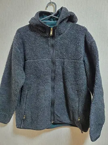 54 다크 그레이 플리스 자켓 후드 부착 보아 자켓