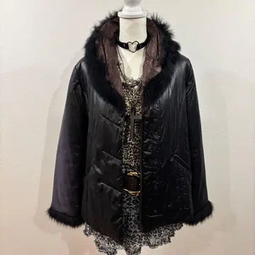 헤이세이 갸루 y2k 퍼 자켓 맥브링 그런지 다크코어