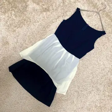 [ 새상품급 ] NATURAL BEAUTY BASIC 바이컬러 원피스 S