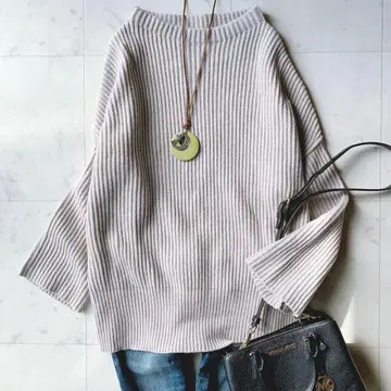 두지엠 클라세 보틀넥 하찌 울 캐시미어 니트 그레이