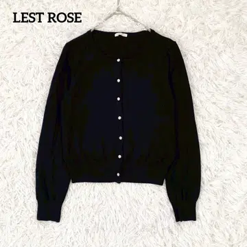 [레스트로즈] 비쥬 장식 라운드넥 가디건(M) 겉옷 블랙