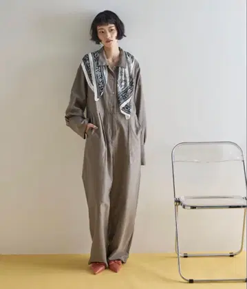 샴브레이 셔츠 올인원