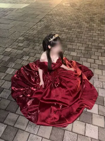 오프숄더 롱 드레스 빨간색 와인 레드 파티 브라이덜 축제