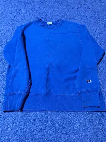 champion reverse weave 파란색 맨투맨