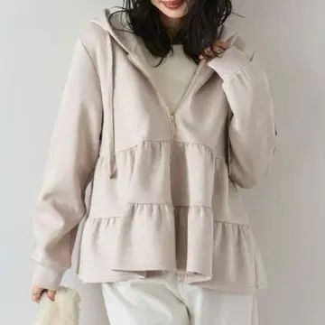 [ 새상품급 ] La-gemme 프릴 후드 후드티 베이지 라지엠