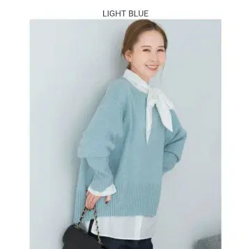 URBAN RESEARCH ROSSO 긴팔 니트 라이트 블루