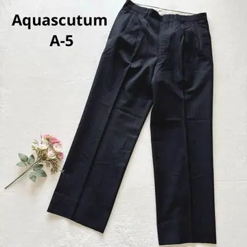 아쿠아 스큐텀 다크 네이비 스트라이프 스트레이트 슬랙스 포멀