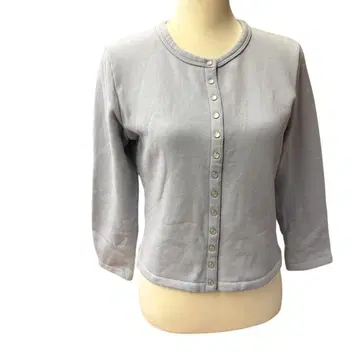 에네스베 스냅 가디건 프레션 그레이 맨투맨 소재 속기모