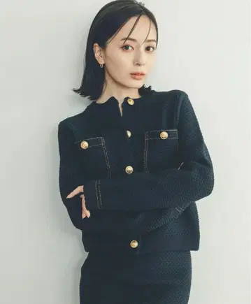 택 포함 새상품 아뉴앙스 노카라 니트 자켓