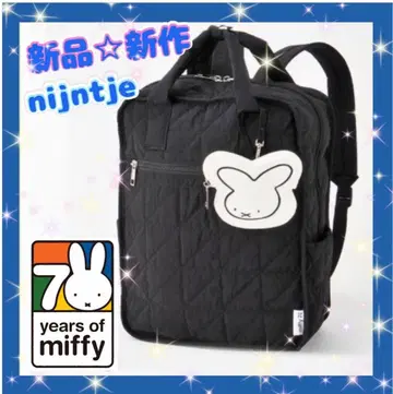 70주년 miffy 나인체 퀼팅 백팩 블랙 신상