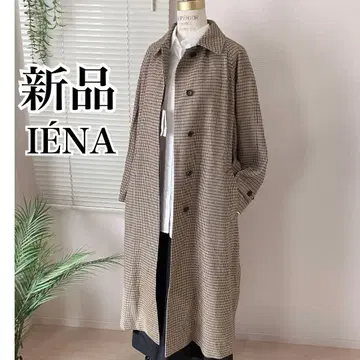 [ 새상품 ] IENA Balli 건클럽 체크 스텐카라 코트 36