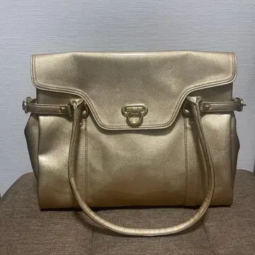 57 [새상품급] 하마노 HAMANO 에나멜 골드 토트백