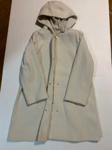 GLOBAL WORK 후드 부착 롱 코트 베이지