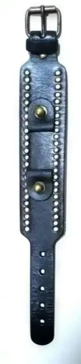 펑크/스터드 비트 장식 가죽 팔찌/러그 20mm용 손목시계/블랙