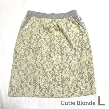 Cutie Blonde 아이보리 레이스 타이트 스커트 L
