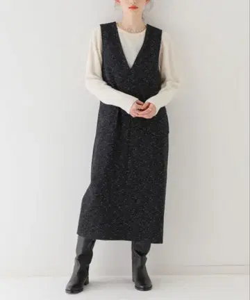 [ la totalite ] 트위드 포켓 원피스