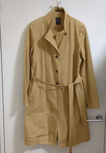 텐쿠마루 TIGRE BROCANTE 후염 면 무릎 기장 코트 카멜색