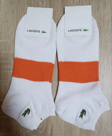 라코스테 일본제 캐주얼 양말 남성용 스니커즈 길이 화이트 2켤레