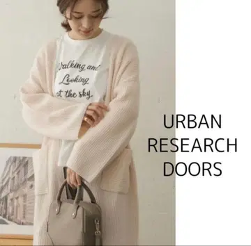 URBAN RESEARCH DOORS 울 니트 롱 가디건