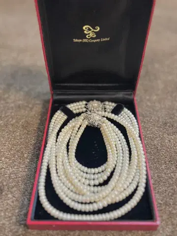 3연 펄 목걸이 팔찌 세트