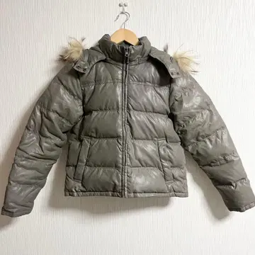 Y2K 헤이세이 갸루 그런지 숏 기장 후드 부착 다운 자켓