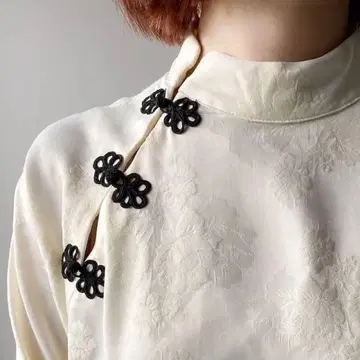 ZARA 자카드 블라우스 차이나풍