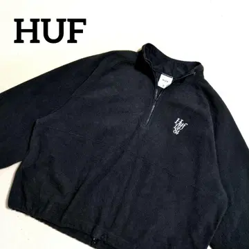 HUF 하프 지퍼 플리스 집업 블랙
