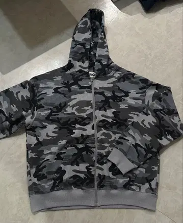[ 레어 ] 9090 카모 패턴 풀 집업 후드티 그레이