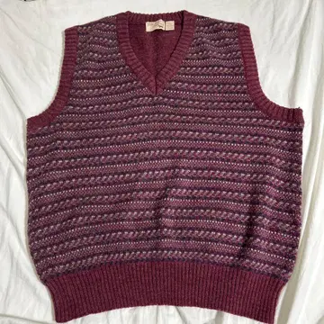 THE FOX COLLECTION 버건디 니트 베스트